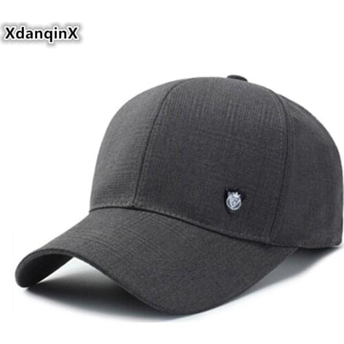 XdanqinX Adult Mens Cotton Baseball Cap Adjustable Head Size Simple Fashion Letter Tongue Sports Caps Snapback Cap Dads Hat