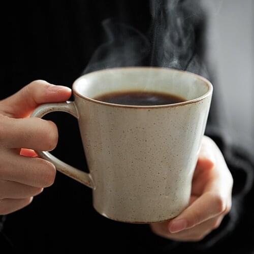 Japanese Retro Creative Stoneware Coffee Cup Household Water Cups Mug Garland Latte Breakfast Oatmeal Couple Dessert Dedicated