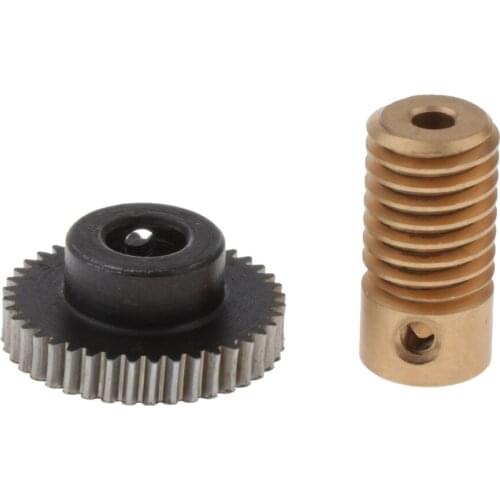 0.5 Modulus Worm Wheel + Gear Shaft Hole 3.175-6mm 1:40 Reduction Ratio Gear