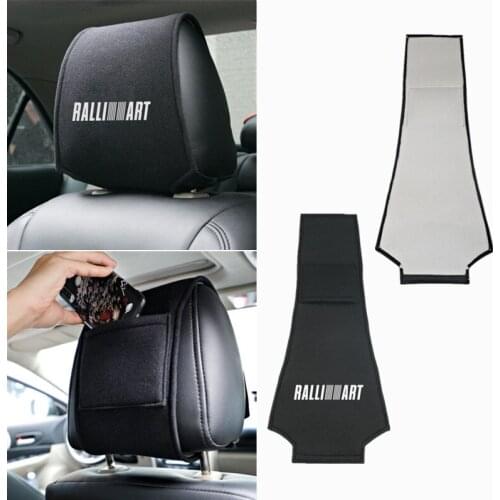1PCS Car seat headrest cover for Mitsubishi Lancer 10 RalliArt asx lancer outlander pajero accessories Car Styling