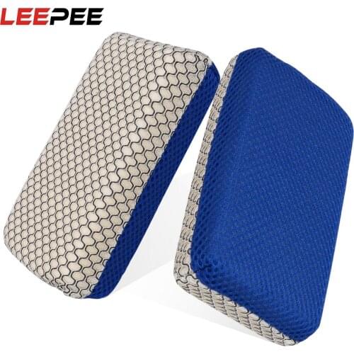 LLEEPE 1 piece Car Wash Sponge Auto Washing Cleaning Sponge Microfiber Mesh Motorcycle Washer Clean Brush Car Detailing Care