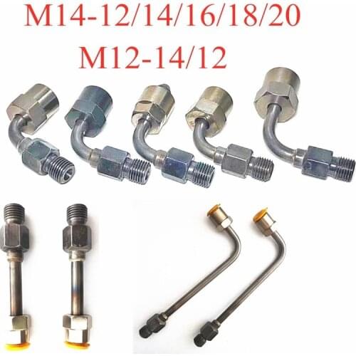 1PCS Outer Thread M12 M14 Diesel Common Rail Injector Tube Pipe Conversion Joint for Common Rail Test Bench