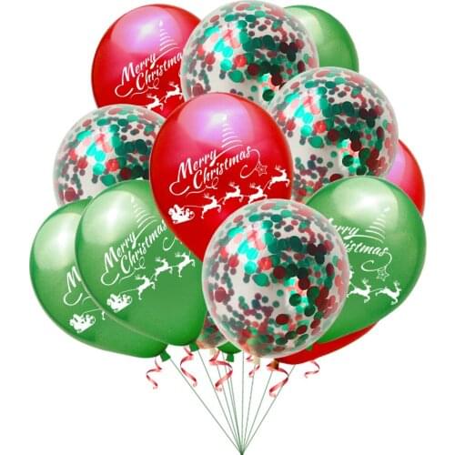 10pcs Santa Claus Xmas Tree Latex Balloon Confetti Air Ballons Merry Christmas Party Baloons Kids Birthday Party Supplies