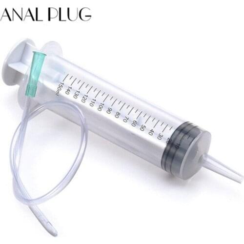 150ML Syringe Enema Anal Cleaning Plug Sex Products Vaginal Cleaner Silicone Tube Enema Medical Sex Toys