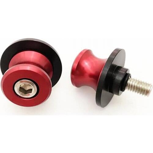 2x CNC Swingarm Spools Sliders 8mm RED For Suzuki GSXR600 750 1000 GSX1300R