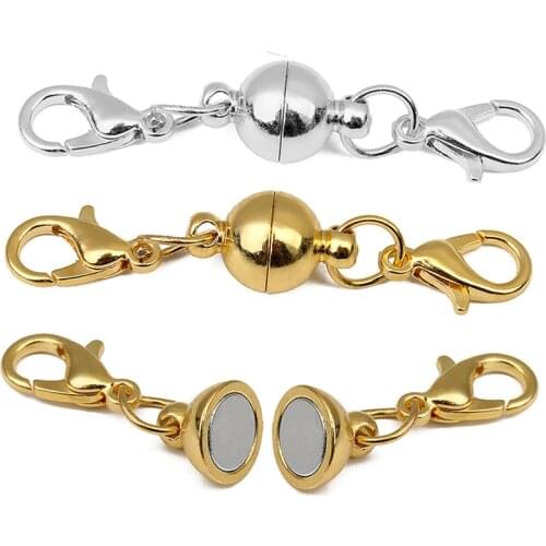 5pcs/lot Stainless Steel Ball Magnetic Lobster Clasp Connector Diy Bracelet Necklace Accessories For Jewelry Making Findings