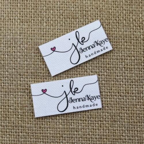 99 pieces Custom logo labels, Name iron on label, Custom Clothing tags, Organic Cotton Labels
