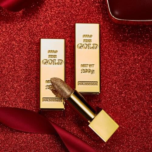 Glitter Lipstick Moisturizing Makeup Velvet Gold Dwaterproof Lipstick Water Stains Shiny Red Cosmetics Pigment Nude Rouge