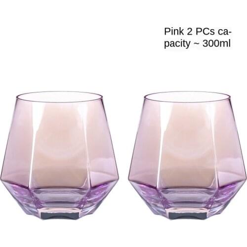 Colorful Heatproof Glass Creative Six-sided Water Cups Milk Glass Juice Cup Drink High Appearance Level Gift