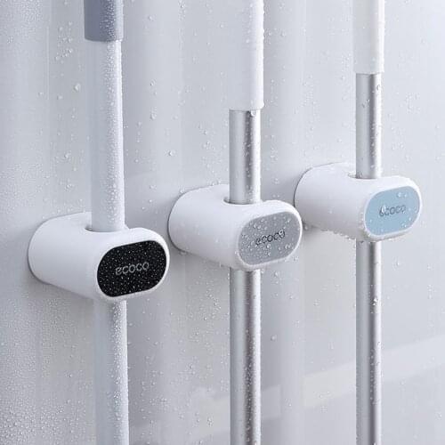 YOREDE Household Mop Broom Hooks Racks Punch Free Mop Holder Home Storage Holder Brush Broom Hanger Kitchen Bathroom Organizer
