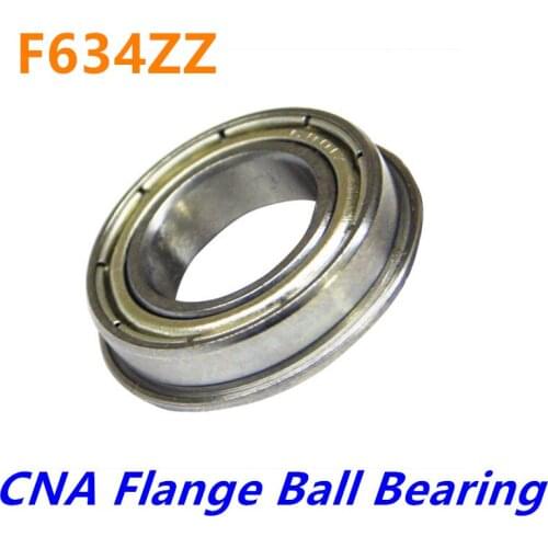 10pcs F634ZZ Flange Bearing 4x16x5 mm F634 Z ZZ miniature flange deep groove ball radial ball bearing