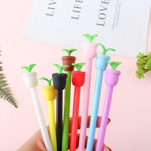 Kawaii Pen 40pcs Potted Plant Pens for School Office Supplies Cute Korean Stationery Kids Gift Novelty Prizes Office Accessories