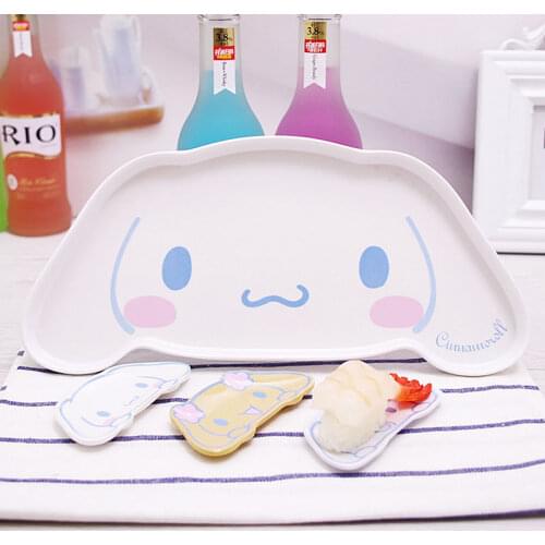 Kawaii Japan Fruit Plate Serving Kitchen Accessories Melamine Cute Big Ear Dog Plate Plate Tableware Dining Bowl Free Shipping
