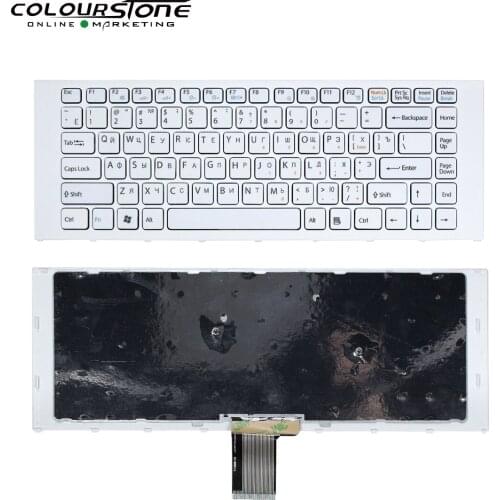 Colour Stone Laptop Keyboard For Sony VPC-EA VPC EA VPCEA White * WITH Frame * Russian (RU) version - 148792471