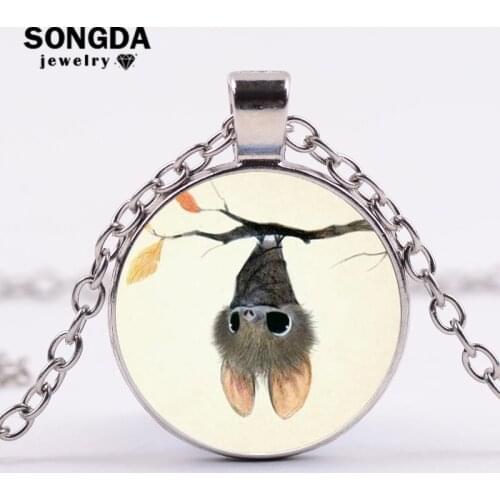 SONGDA Cute Little Baby Bat Cartoon Necklace Halloween Lolita Fashion Necklaces Pendants Trinkets Gift for Women Girlfriend Kids
