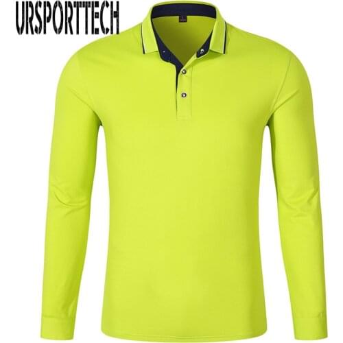 2019 Top Grade New Fashion Brands Men Polo Shirt Mens Solid Color Long Sleeve Slim Fit Boys Korean Poloshirt Casual Men Clothing