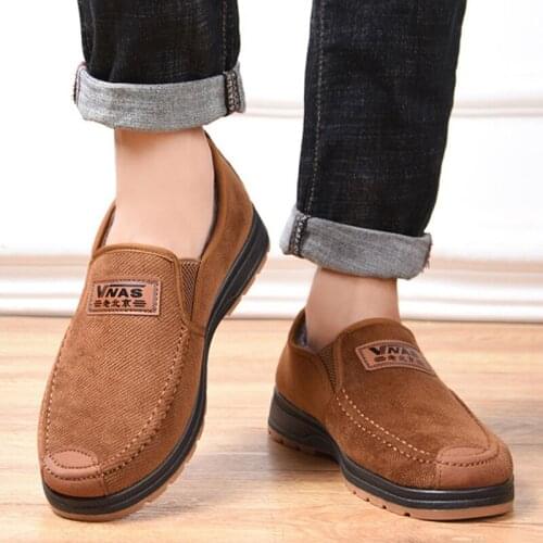 Plus Velvet Cotton Shoes Men Shoes Winter Warm Dad Middle-Aged Thick Warm Non-Slip Casual Men Shoes Plus Velvet Cotton Boots Men