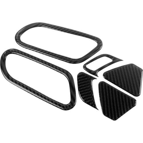 Carbon Fiber Inside Door Handle Bowl Cover Frame Trim & Door Lock Switch Frame Sticker Set for Scirocco 2009-2016 LHD