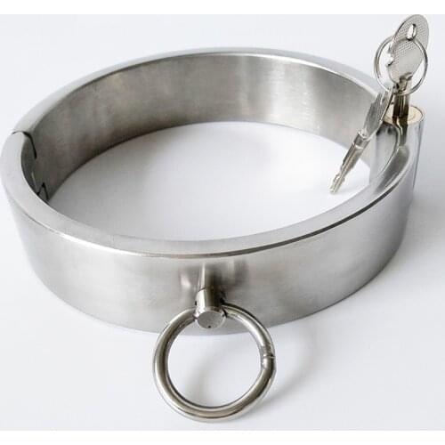 Stainless Steel Neck Bondage Lock Slave Collar Slave Fetish Restraints BDSM Collar Adult Games Erotic Sex Toys For Women/Men