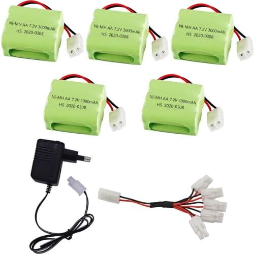 7.2V 3000mah NiMH Battery Tamiya Plug and Charger cable For Rc toys Cars Boats Guns Ni-MH AA 700mah 7.2v Battery pack toys parts