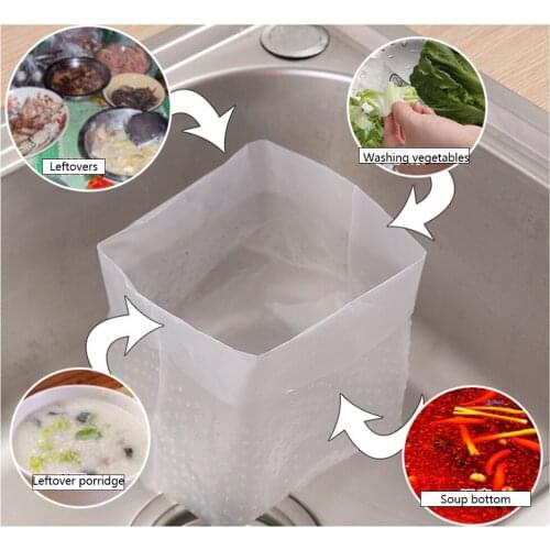 30Pcs Disposable Garbage Bag Large Capacity Self-Standing Eco-Friendly Drain Garbage Storage Bag Kitchen Supplies Sink Strainer