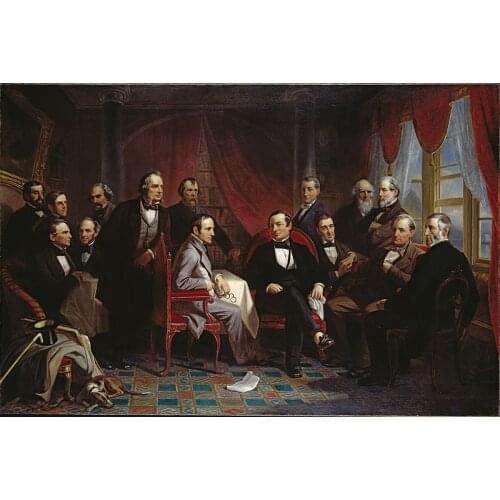 Wholesale painting # Christian Schussele Washington Irving and his Literary Friends at Sunnyside print art -Free shipping