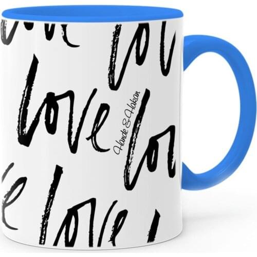 Personalized Valentines Day Themed Blue Mug Cup-72