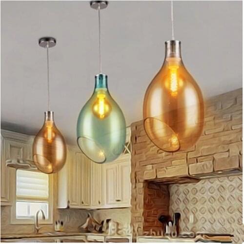 Cross border supply Nordic home lighting dining room leisure bar modern color personalized Glass Chandelier