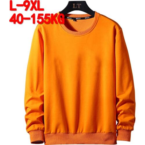 Solid Color Hoodie Men Clothes Spring Autumn Street Wear Sweatshirts Skateboard Pullover Male Plus Size 7XL 8xl 9XL Mens Hoodies