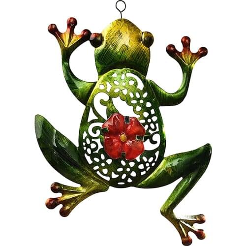 Creative Metal Wrought Iron Frog Animal Ornaments Realistic Personality Hollow Carved Mural Crafts Courtyard Balcony Ornaments