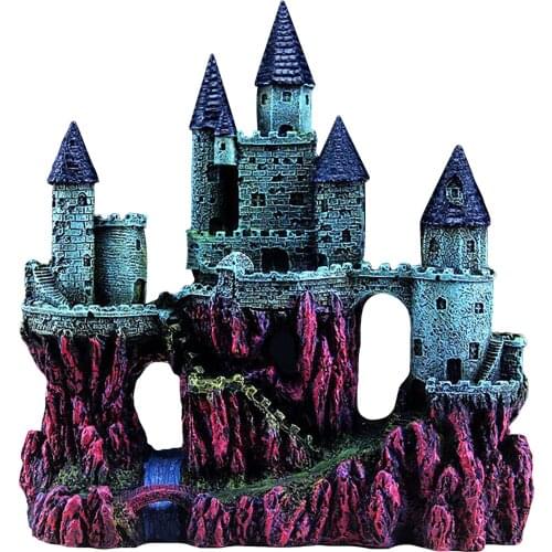 Decoration Aquarium Landscaping Crafts Fish Tank Castle House Ornament Hand Painted Resin Material Ornaments Decorations