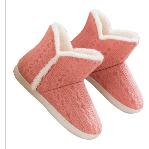 2021 Winter Womens High Cotton Boots Warm Indoor Flat Heel Solid Color Full Package High Top Snow Boots Comfortable Cotton Slip