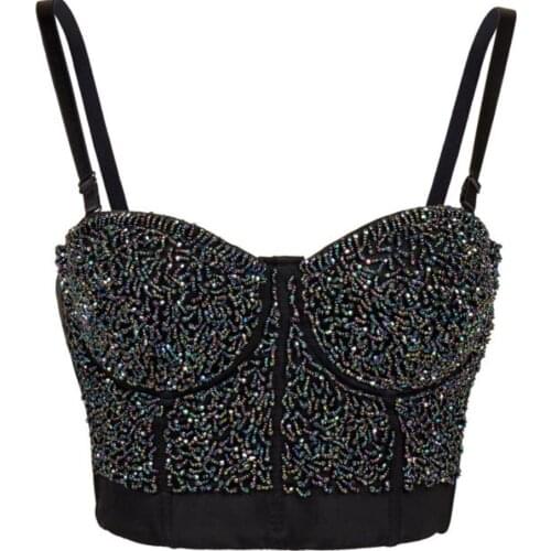 2020 new Rivet women Star Rivets Bra Cropped Top Vest Corset Plus Size Bustier Push Up Night Club Bralette