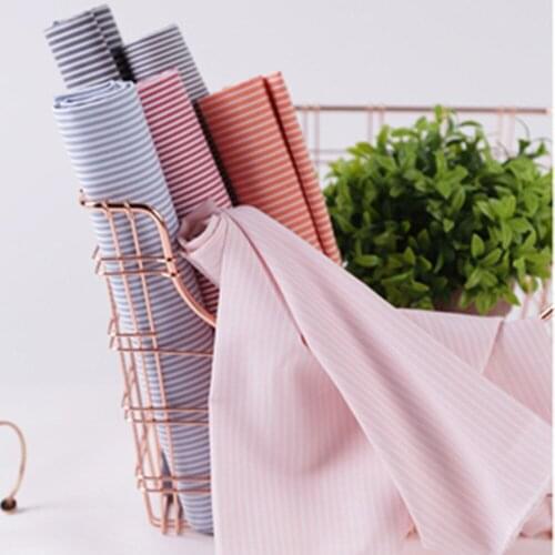 1 Meter Cotton Fabrics Blue Gray White Stripes Yarn Dyed Printed Cloth Fabric Patchwork Anti-wrinkle Garments Tissue DIY Sewing