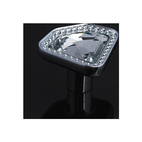 10PCS/Lot K9 Diamond Crystal Chrome Cabinet Knob And Drawer Cupboard Handle