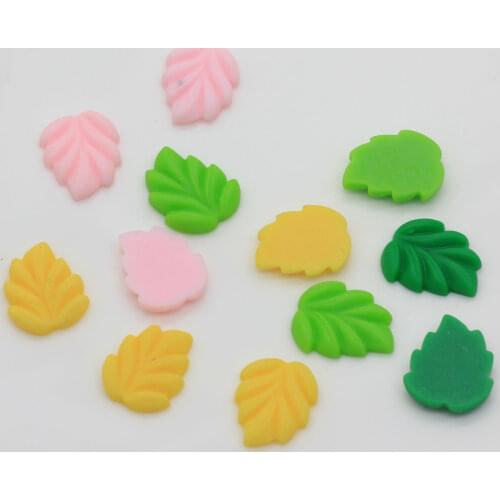 100/50 pcsKawaii Flatback Resin Green Leaves Resin Crafts Cabochons Accessories For Art Supply Decoration Charm Craft DIY