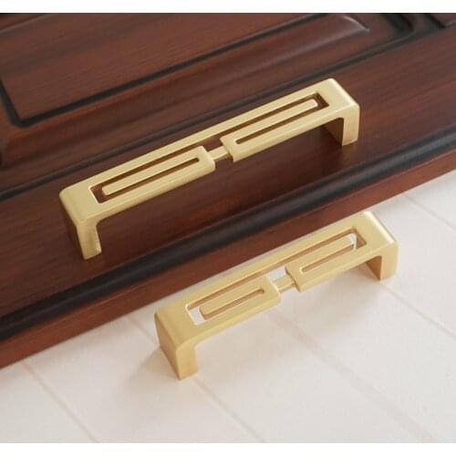 3.7" 5" Brass Door Pull Handles Wardrobe Bookcase Handle Drawer Handles Zinc Alloy Kitchen Cabinet Handles Hardware Decoration