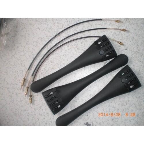 3 PCs Carbon Fiber Cello Tail piece 4/4 with 3 PCs Nylon Cello tail guts 4/4