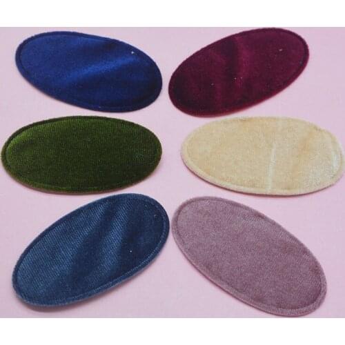 60pcs/lot 6.7*3.5cm felt oval shape BB Hair Clip Cover Padded Appliques without clip for DIY handmade Hair clip Accessories