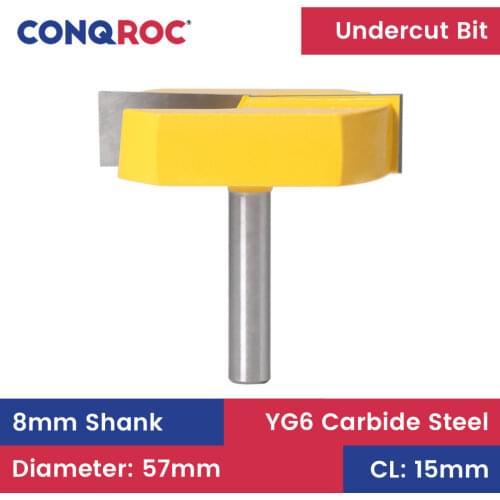 8mm Shank Clean Bottom Flat Groove Router Bit Diameter 59mm Cutting Depth 15mm Wood End Milling Cutter