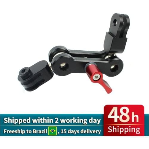 Aluminum Alloy Magic Arm Mount Adapter Dual Head Pivot Activity Connector 360 Rotation for Gopro Action Camera for Osmo Action