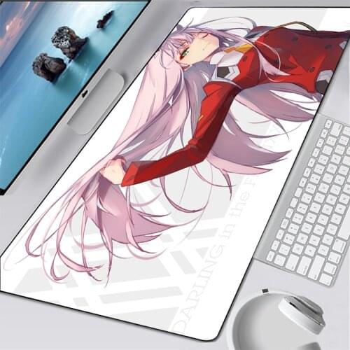 Anime Zero Two Kawaii Mouse Pad Gamer Laptop Mini Game Accessories Gamer Keyboard Carpet Pad Mousepad Gaming pink Desk Mat gift