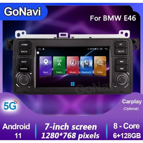 GoNavi Android 11 Car Radio Auto For BMW 3 Series E46 Central Multimedia Player GPS DVD Carplay Bluetooth Navigation 1998-2005
