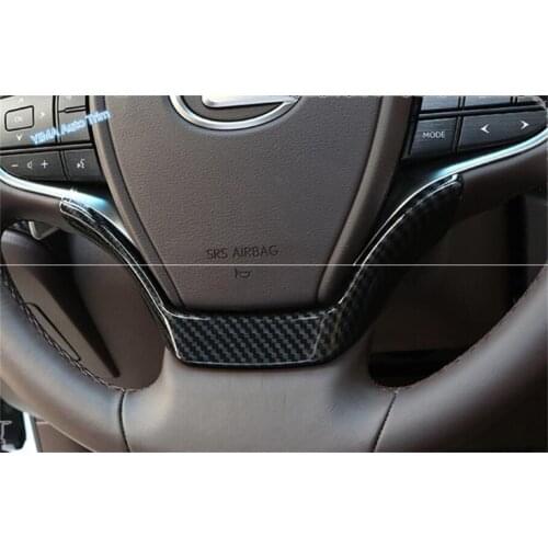 Lapetus Car Styling Steering Wheel Decoration Strip Cover Trim ABS Fit For Lexus UX 200 250H 2019 2020 2021 / Carbon Fiber Look