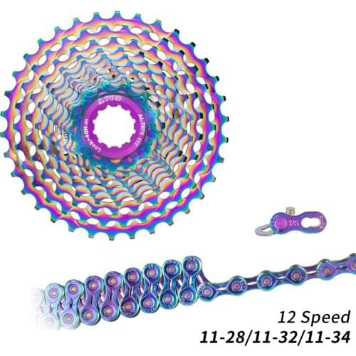 Road Bike 12 Speed 11-28 Cassette UltraLight 12s 11/32T Gravel bike 11/34T 12Speed Rainbow K7 Oil Slick 12V CNC Spocket
