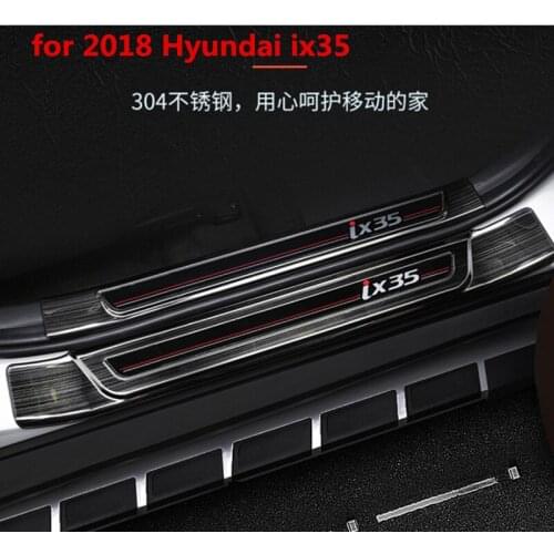 Stainless steel door pulls sill auto accessories welcome pedal for hyundai IX35 2018 wear plates Car styling