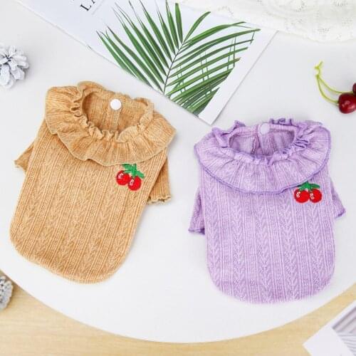 Cotton Dog Shirt Autumn and Winter Warm Cat Vest Soft Knitting Pet Cardigan Chihuahua Yorkie Dog Clothes for Small Medium Dogs