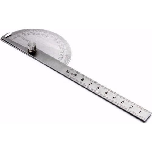 1Pc Stainless Steel 180 Degree Protractor Angle Finder Measuring Ruler Tools