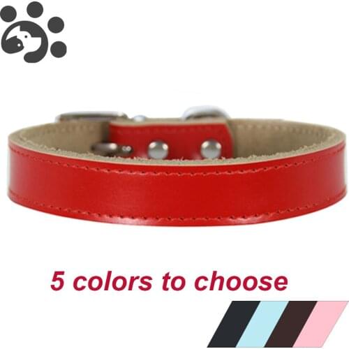 Thicken Dog Collar for Cat Necklace Leather Pet Collars for Small Medium Solid Dogs Collar PU Adjustable Lead Chihuahua MP0076