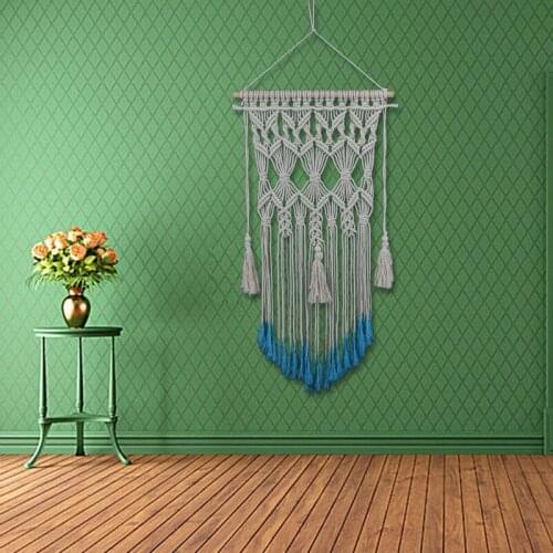 Fashion Hand-woven Curtain Tapestry Home Wall Hanging Decoration Background Wall Simple Tassel Design Living Room Tapestry